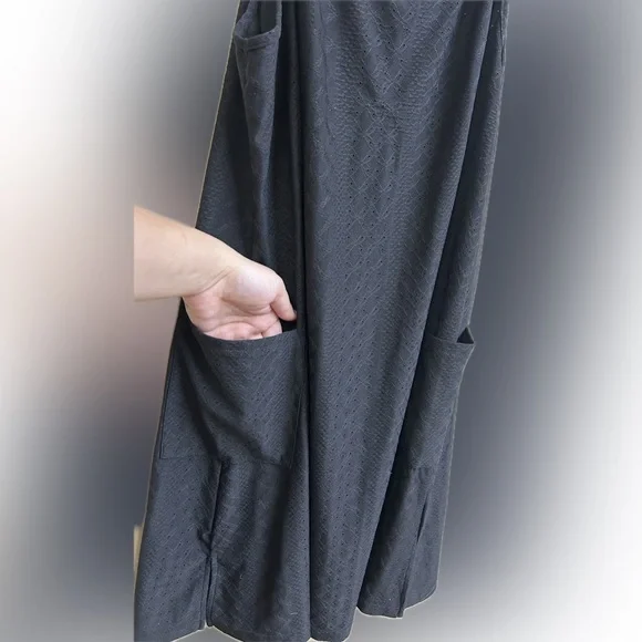 🌸5/$25🌸 BKRIVE NWOT Black Textured Dress/ Swim Cover-Up - Picture 4 of 4